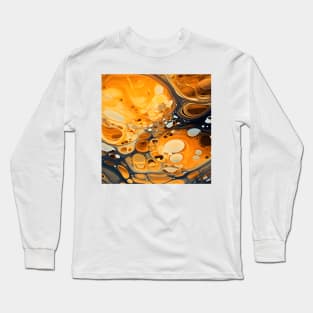 Golden Marble Liquid Art Long Sleeve T-Shirt